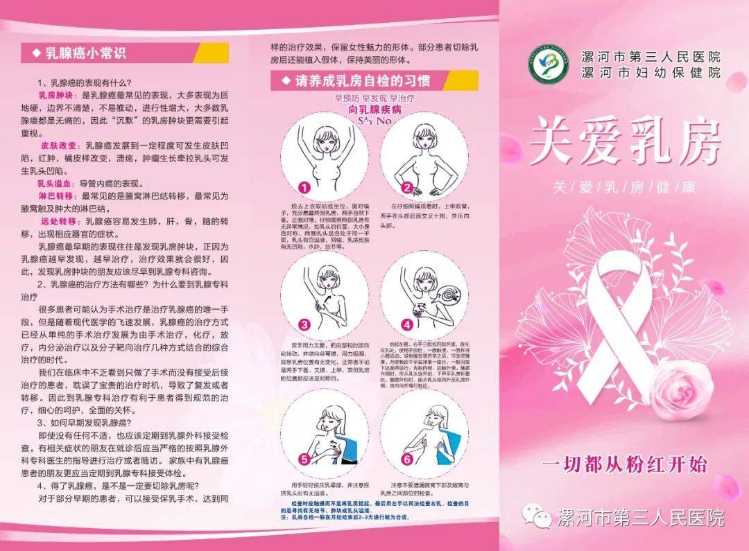 【好消息】漯河市妇幼保健院举办"关怀女性 关爱乳腺健康"志愿服务