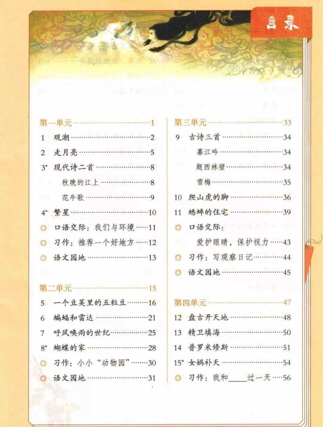 【暑假预习】2020秋统编语文四年级(上册)教材高清电子版|可下载打印