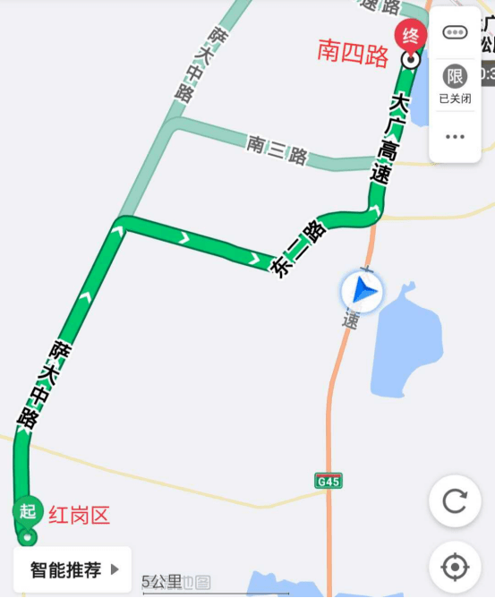 红岗去往大庆方向绕行线路图