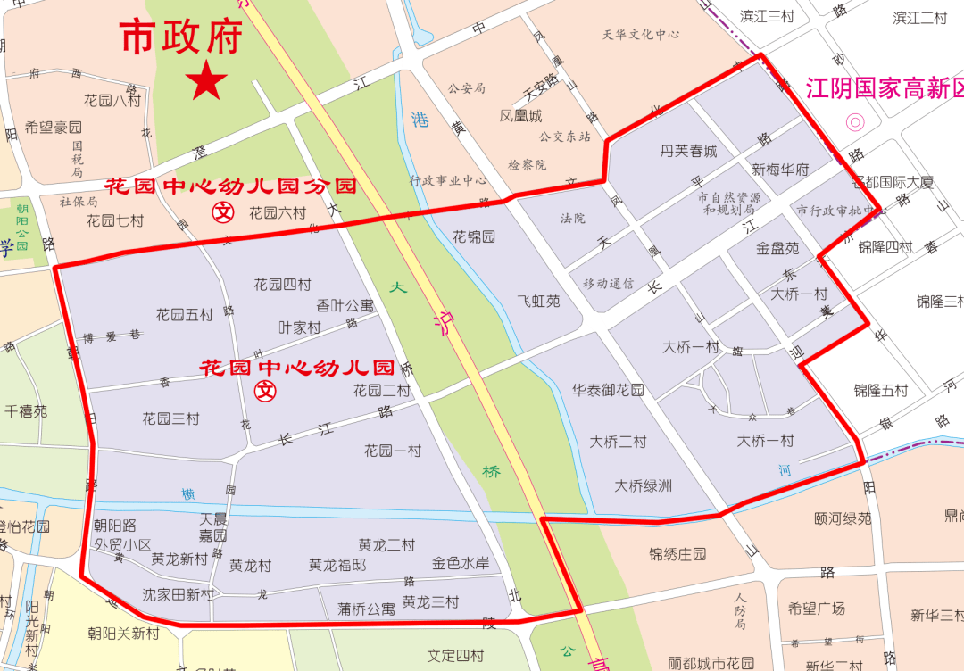 朝阳路接山前路以东,东至高新区界,北至长江澄江街道界区域