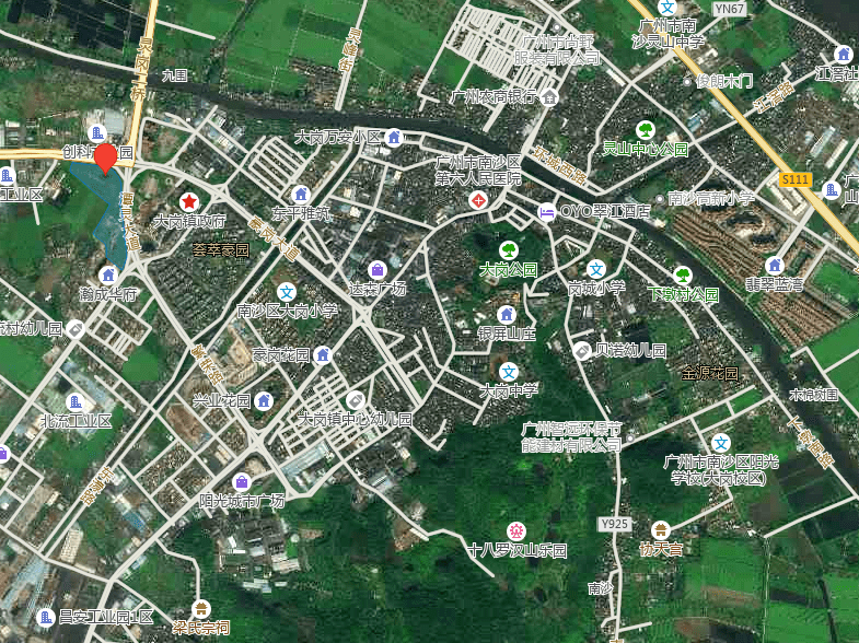 大岗镇区卫星地图(来源:高德地图)04公共交通条件上文提到,项目的