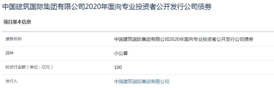 批准发行|中国建筑国际100亿公司债获批准发行，拟用于偿还公司债务