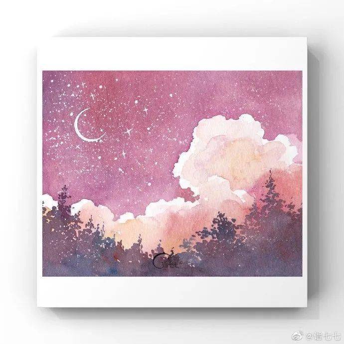 水彩| 我揉碎一枚月亮,化作万千星辰