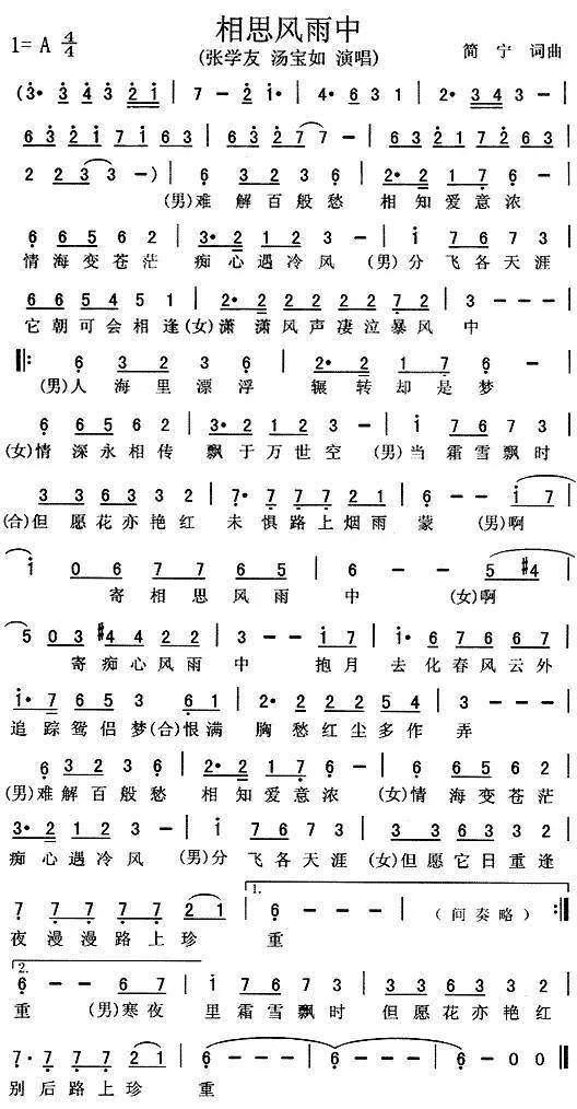 【相思风雨中】张学友.汤宝如经典爱情歌曲(深情中音萨克斯音乐)