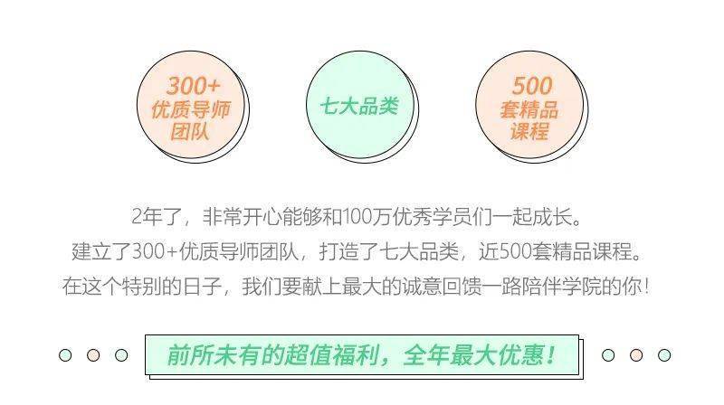 成为了|穿针引线学院2周年：超值大礼玩转周年庆，1年1次错过后悔！