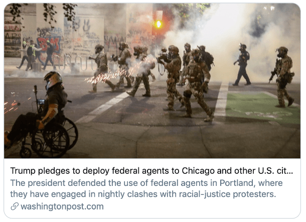 美国|特朗普要派联邦执法人员进入美国城市“镇暴”，他有权这么做吗？