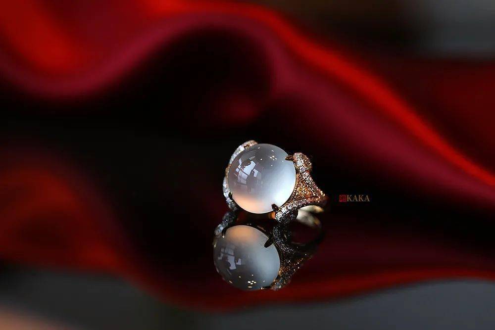 翡翠|宝鼎｜极品白玻璃种翡翠鸽子蛋戒指