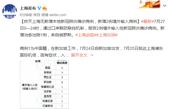 官方发布！上海新增2例境外输入病例：均为中国籍，同航班密切接触者35人已隔离