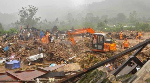 印度喀拉拉邦山体滑坡致18人死 52人失踪