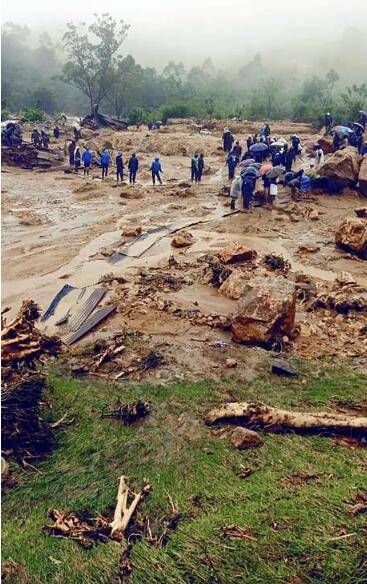 印度喀拉拉邦山体滑坡致18人死 52人失踪