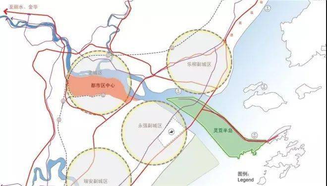 0 1 现在的瓯江口新区:330国道,沈海高速复线,轻轨s1线,s2线,南口