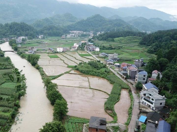 7月7日,在湖南桑植县凉水口镇,一处农田被洪水侵袭 陈振海 摄