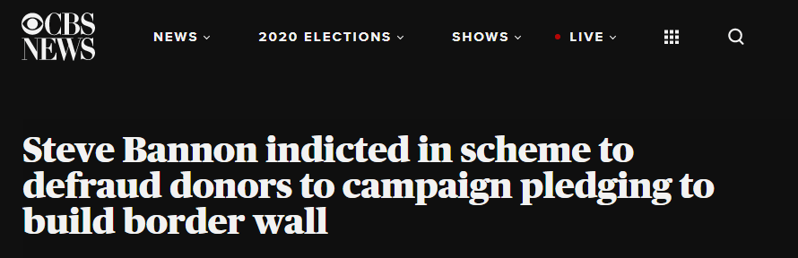 资金|班农涉嫌诈骗被捕，特朗普刚忙撇清关系