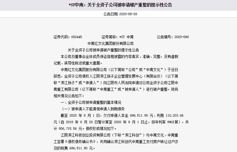 调查|涉信披违法违规遭调查，*ST中南闻声跌停，有退市风险