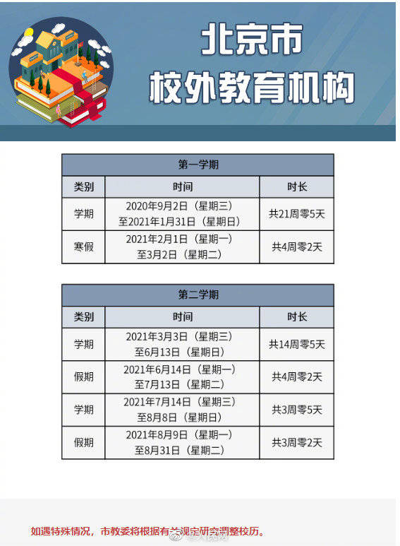 中小学|北京中小学新学年校历来了！北京中小学寒假时间确定