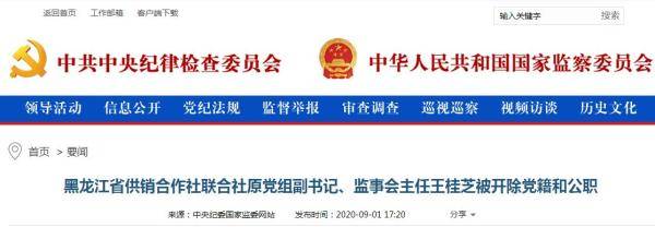 供销联社|黑龙江省供销联社原党组副书记王桂芝被“双开”