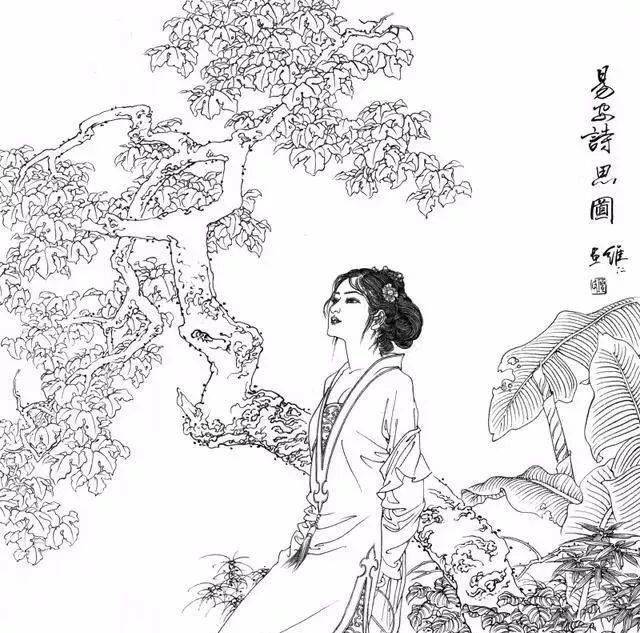 素颜女子,别样风情!(经典白描)