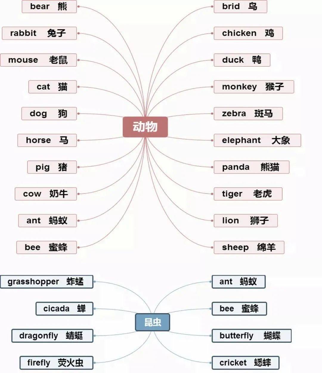 小学英语思维导图分类记单词,真的太方便了!
