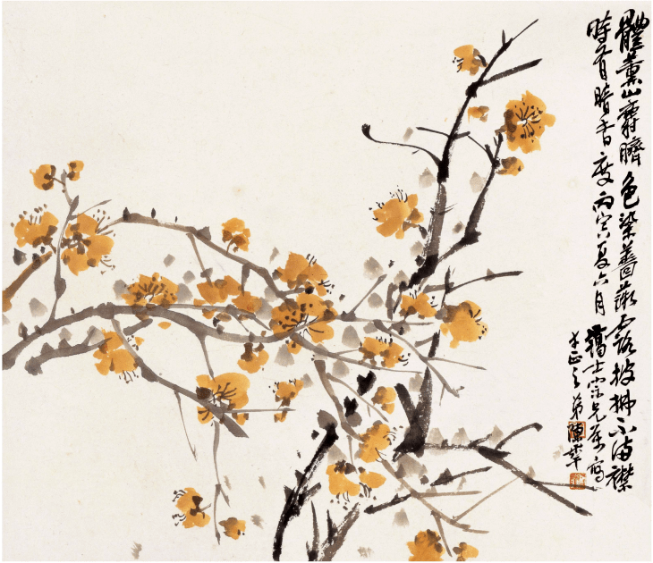 陈半丁花卉小品，干净典雅！_吴昌硕