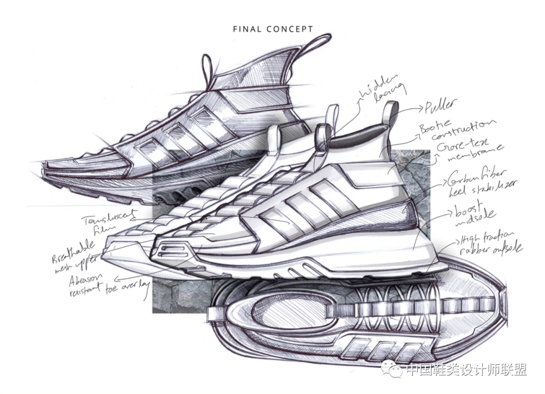 鞋设丨adidas这款设计图.