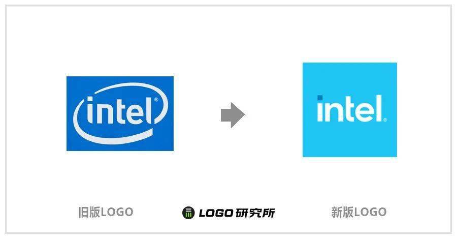 新的logo取消了环绕intel字母的独特弧线,取而代之的则是简约的intel