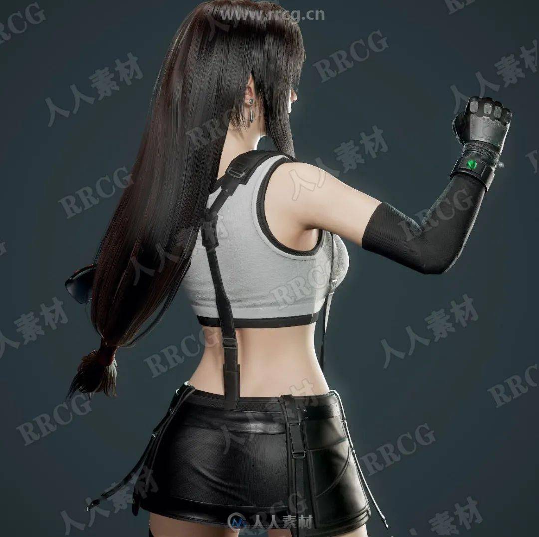 最终幻想7重制版ff7re女性角色蒂法洛克哈特tifalockhart高质量3d模型