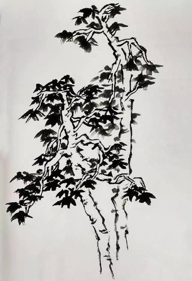 【国画教程】杂树的画法以及举例