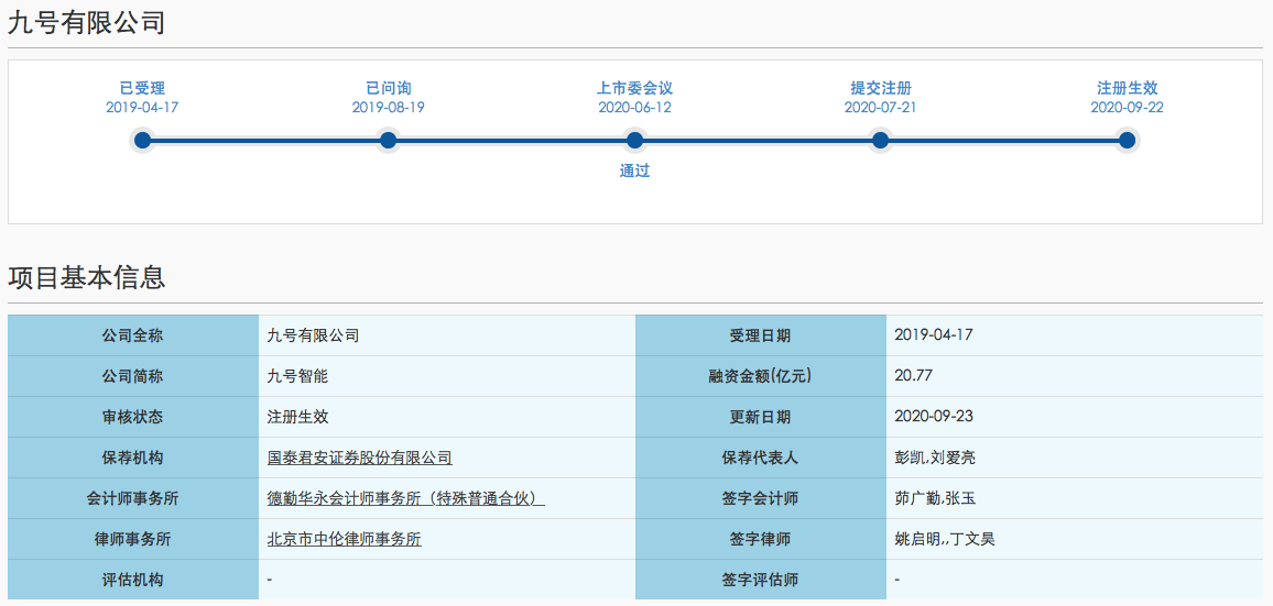 机器人|首单CDR九号智能发行前更名，删除“机器人”字样