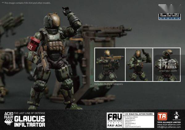 酸雨战争 FAV-A33绿水豚 A34格劳克斯渗透者 3.75寸兵