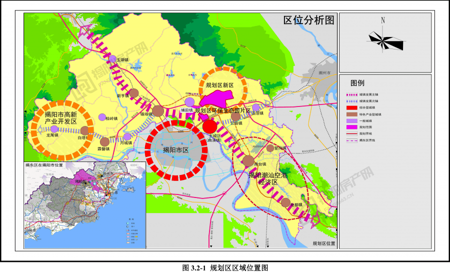 新区规划范围为:东至规划国道206复线,南至汕揭梅高速公路,西至曲埔路