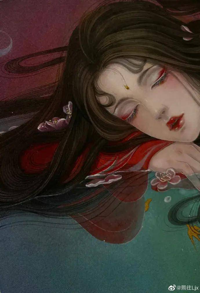 优雅神秘飘飘欲仙她画笔下的古风美人个个美成凡间精灵好喜欢