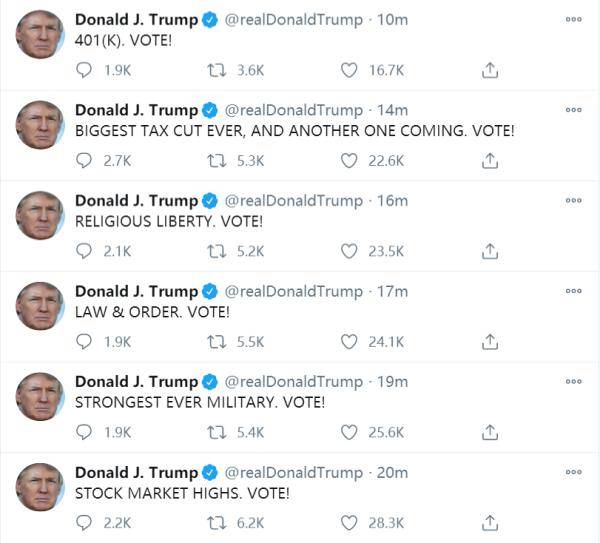 修正案|刚刚,特朗普又发推:投票,投票,投票!!!!!