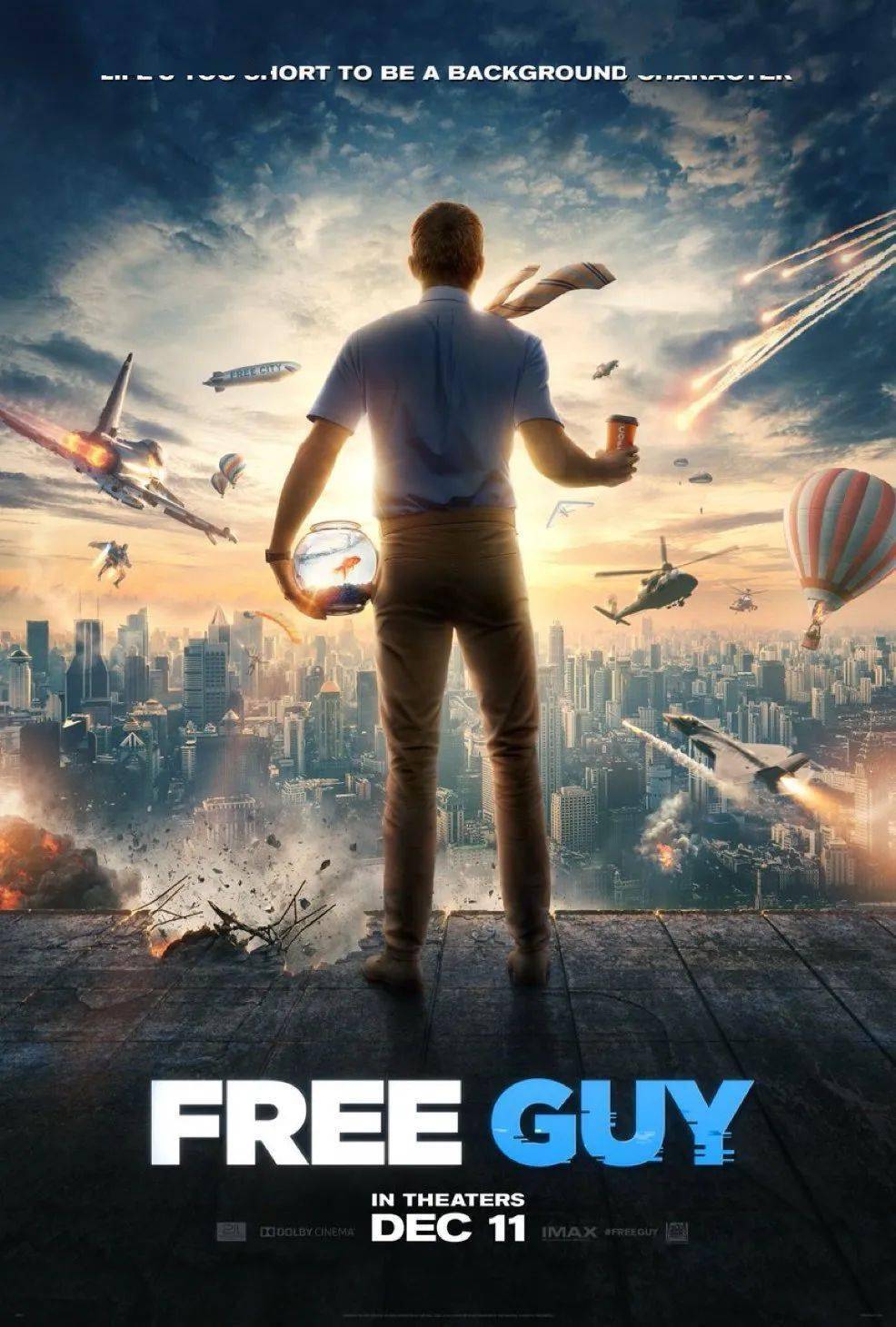 《失控玩家(free guy)》最新官方预告(中字):  瑞恩·雷诺兹在电影中