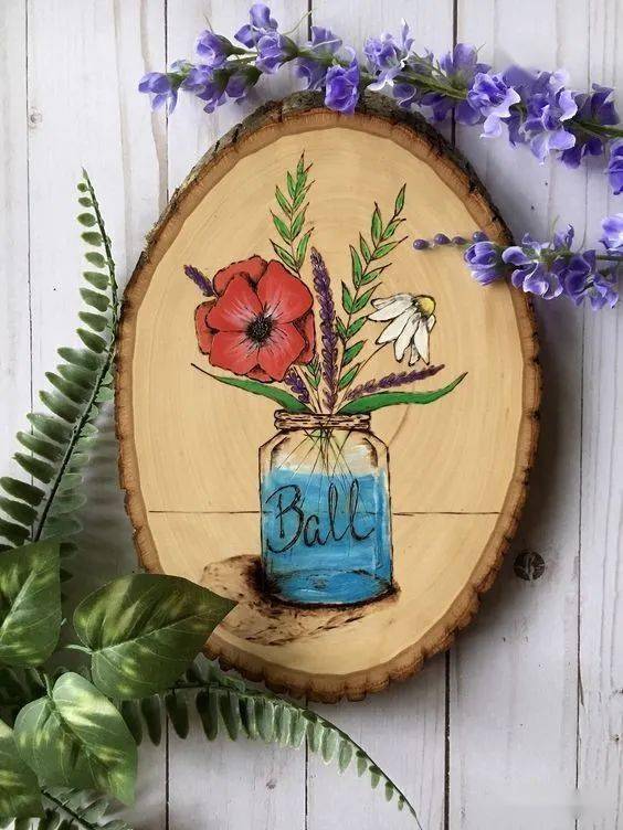 彩绘年轮diy | 手绘木片创意画,让你的课堂更情趣!