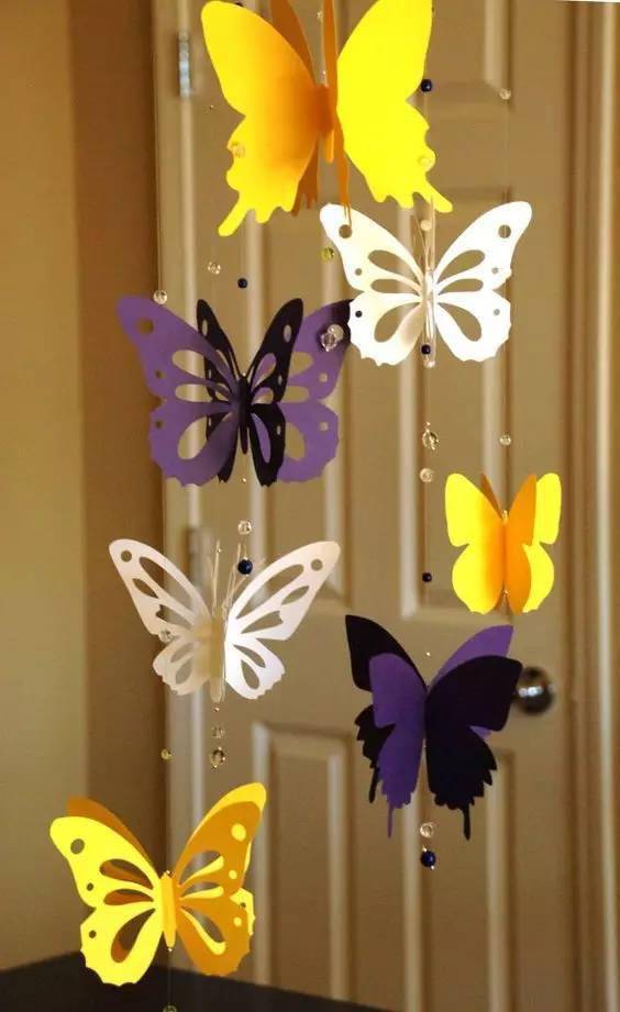 幼儿园环创素材,简单易学的手工蝴蝶制作