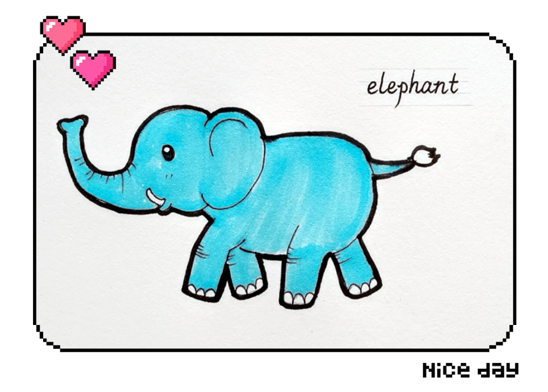 英语萌萌画 | elephant 大象