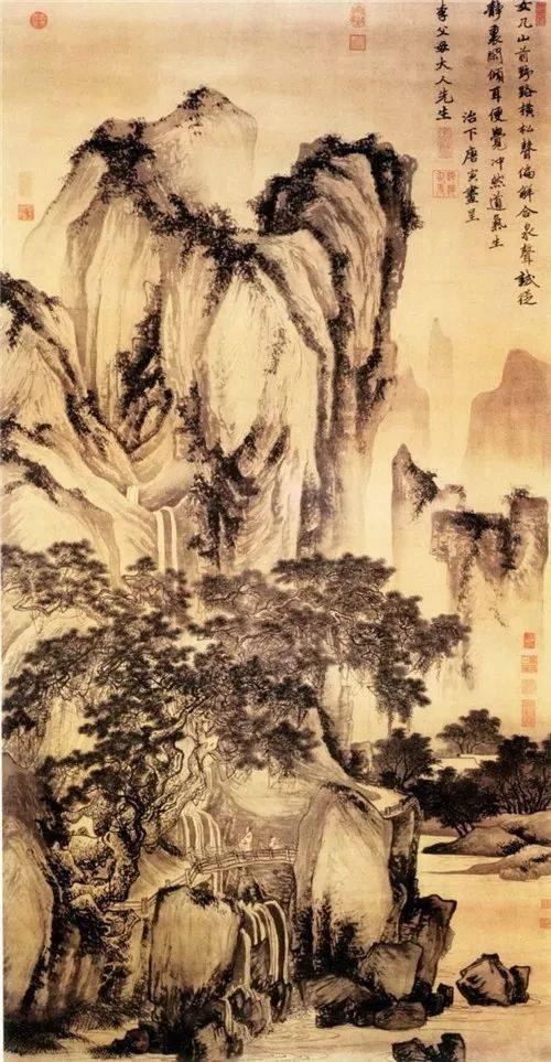 中国美術『 唐寅  唐伯虎  山水 』 中国明代山水画家 a03# 713c8080e33f48edb8f9b2e53e74cf