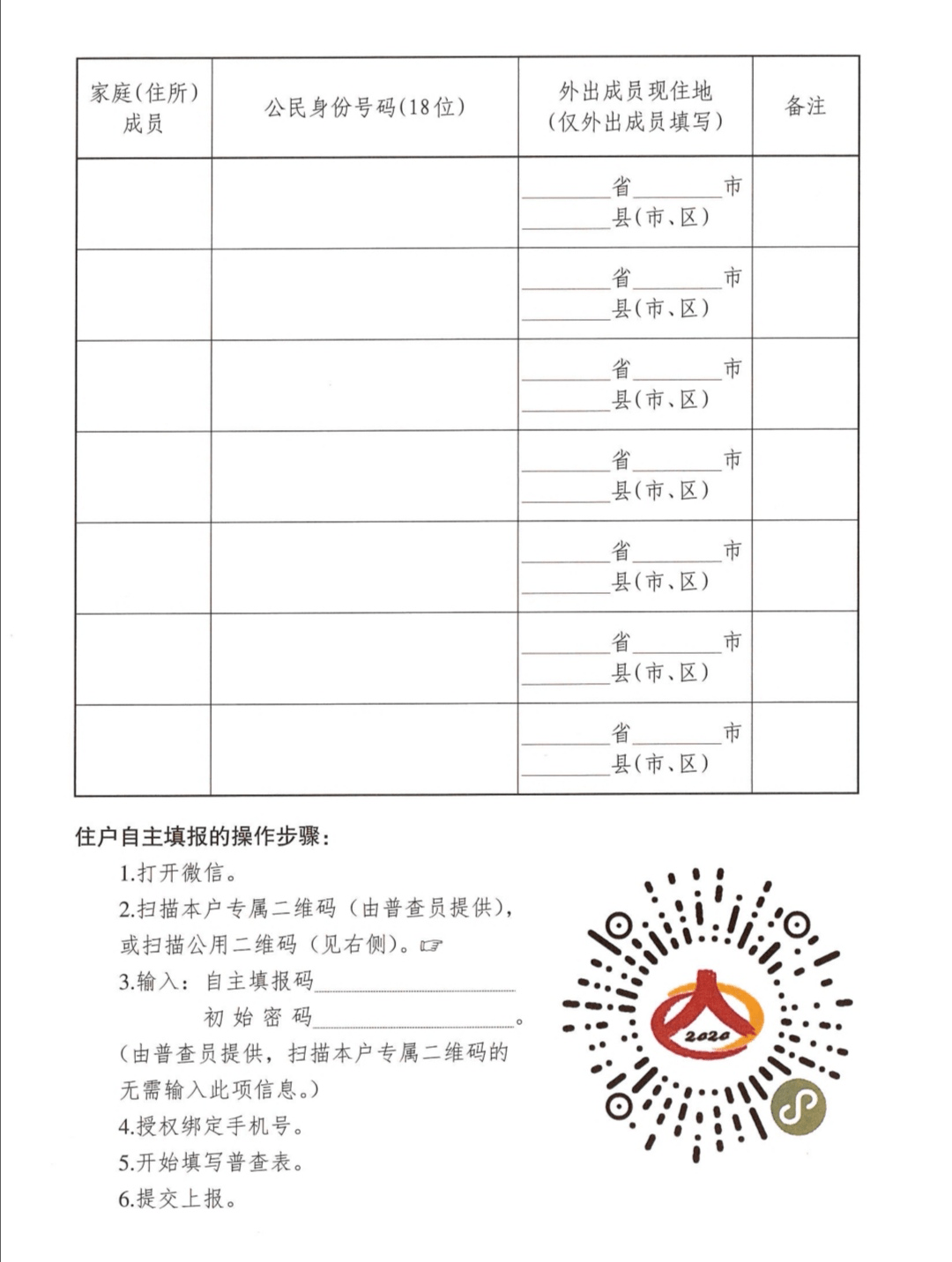 根据第七次人口普查方案由什么住户填报(3)