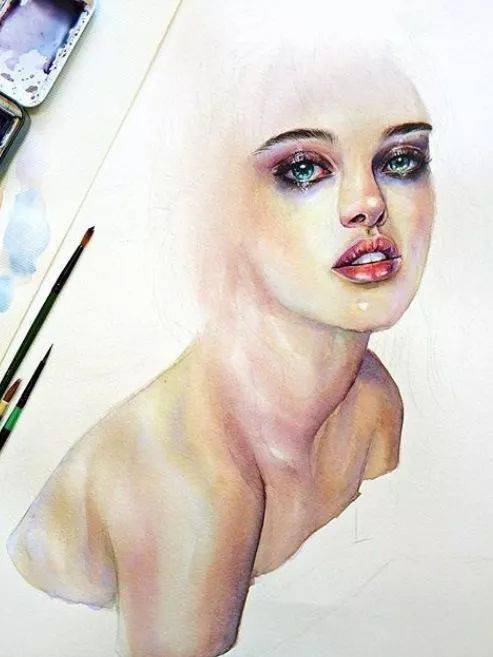 水彩|沉迷眼睛刻画的小伙伴看过来！Lina的水彩人物肖像步骤统统分享给你！