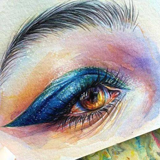 水彩|沉迷眼睛刻画的小伙伴看过来！Lina的水彩人物肖像步骤统统分享给你！