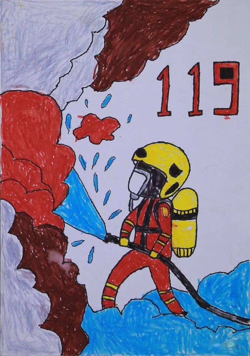 第五届儿童消防作文绘画竞赛作品赏析 镇沅县古城镇中心小学八年级96