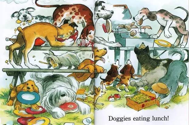 doggies eating lunch!