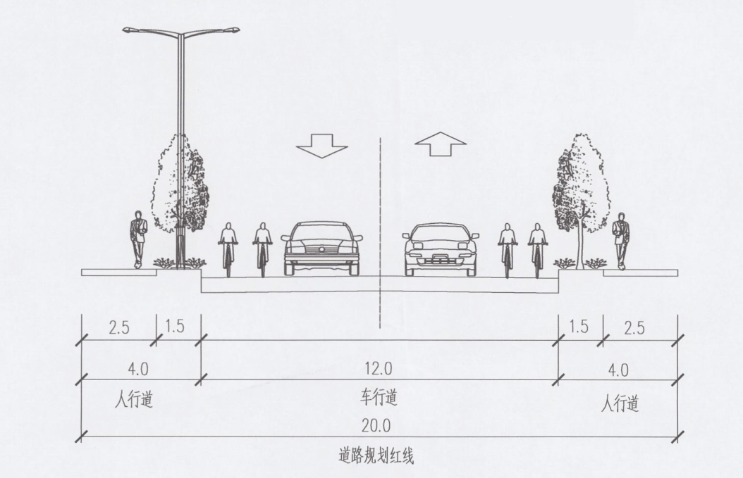 建设单位 新场镇人民政府 规划道路红线宽度:20米  道路等级:城市支路