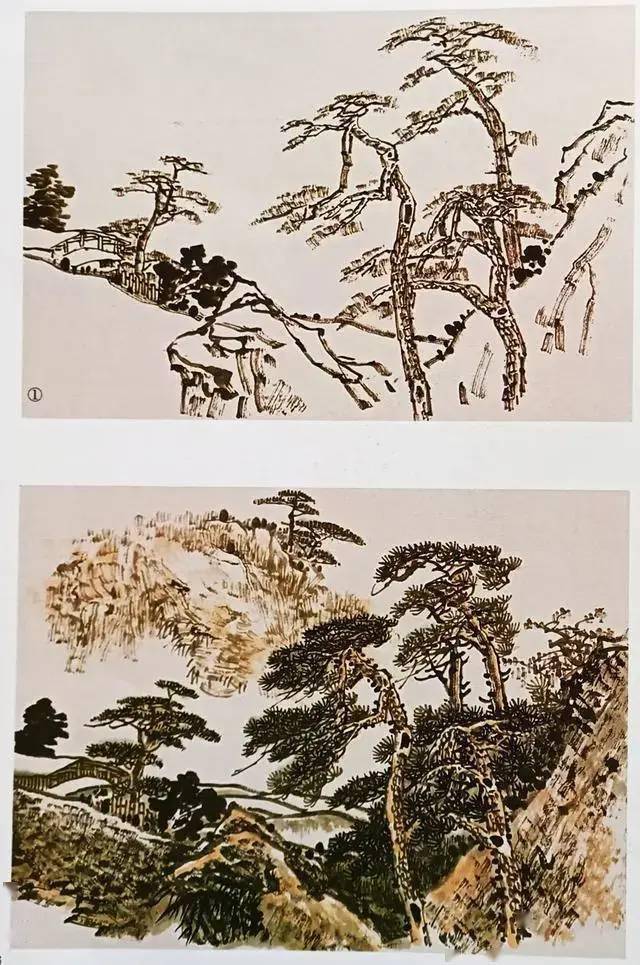 国画松树的各种画法图解 搜狐大视野 搜狐新闻