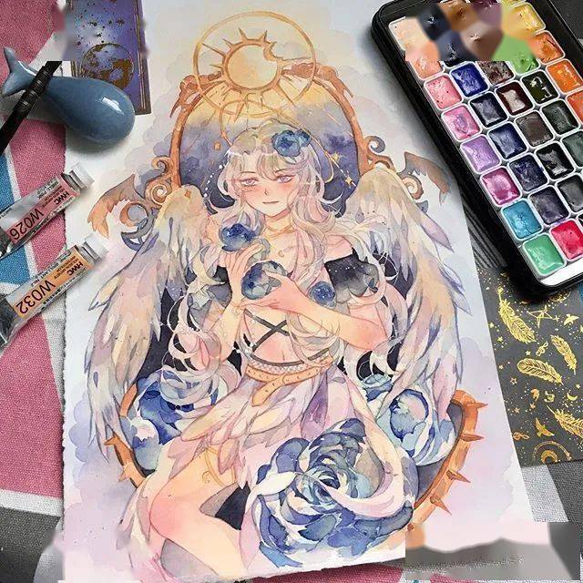 水彩插画|古风飘逸动漫男生人物手绘素材