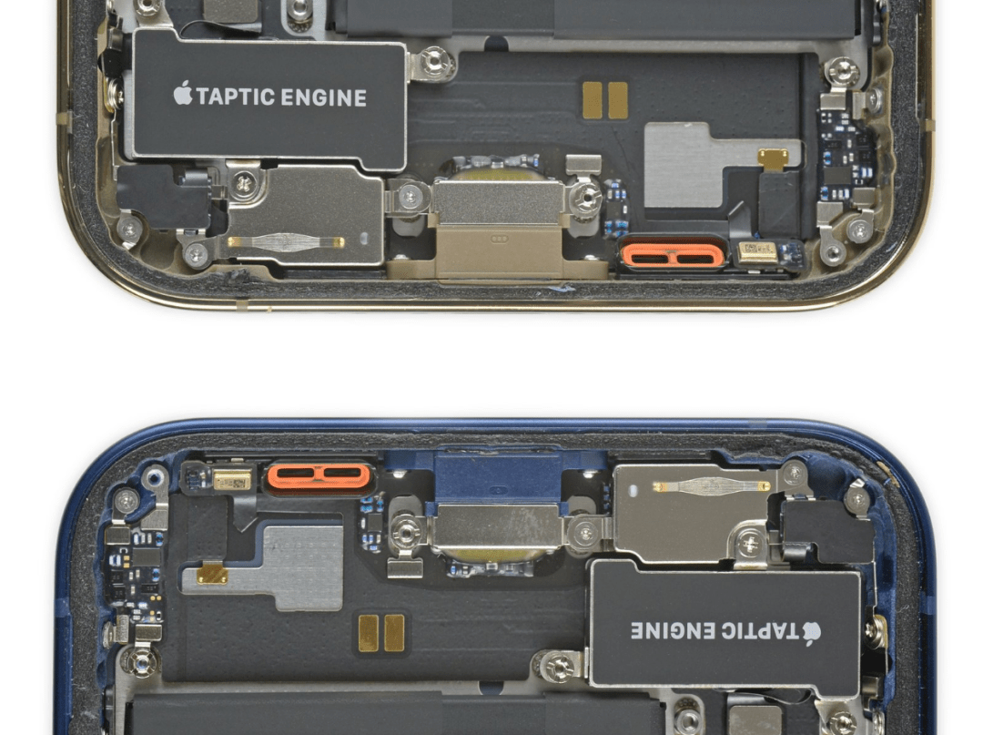 最后来看看iphone12和iphone12 pro的主板, 两者的主板排列和构造是