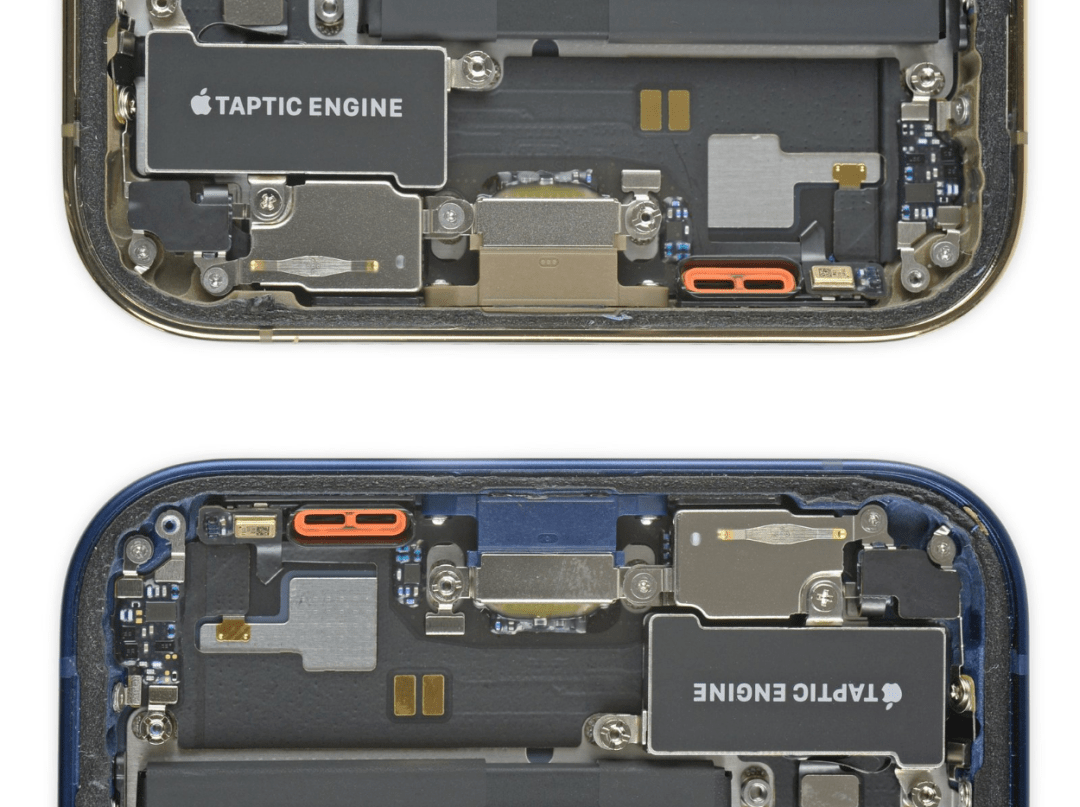 主板构造最后来看看iphone12和iphone12 pro的主板,两者的主板排列和