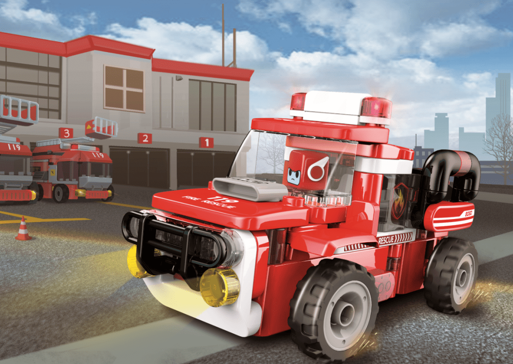 孩子所有想象的百变玩具车 布鲁可消防车系列来啦 布鲁可消防交通工具