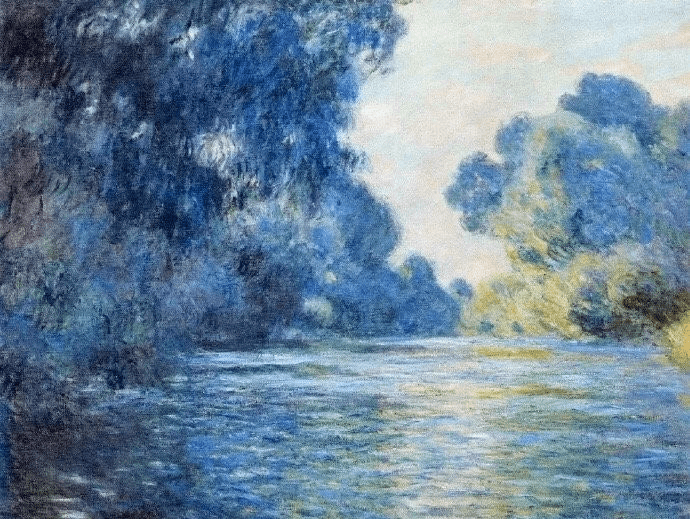 水彩画欣赏莫奈塞纳河畔的蓝67676767