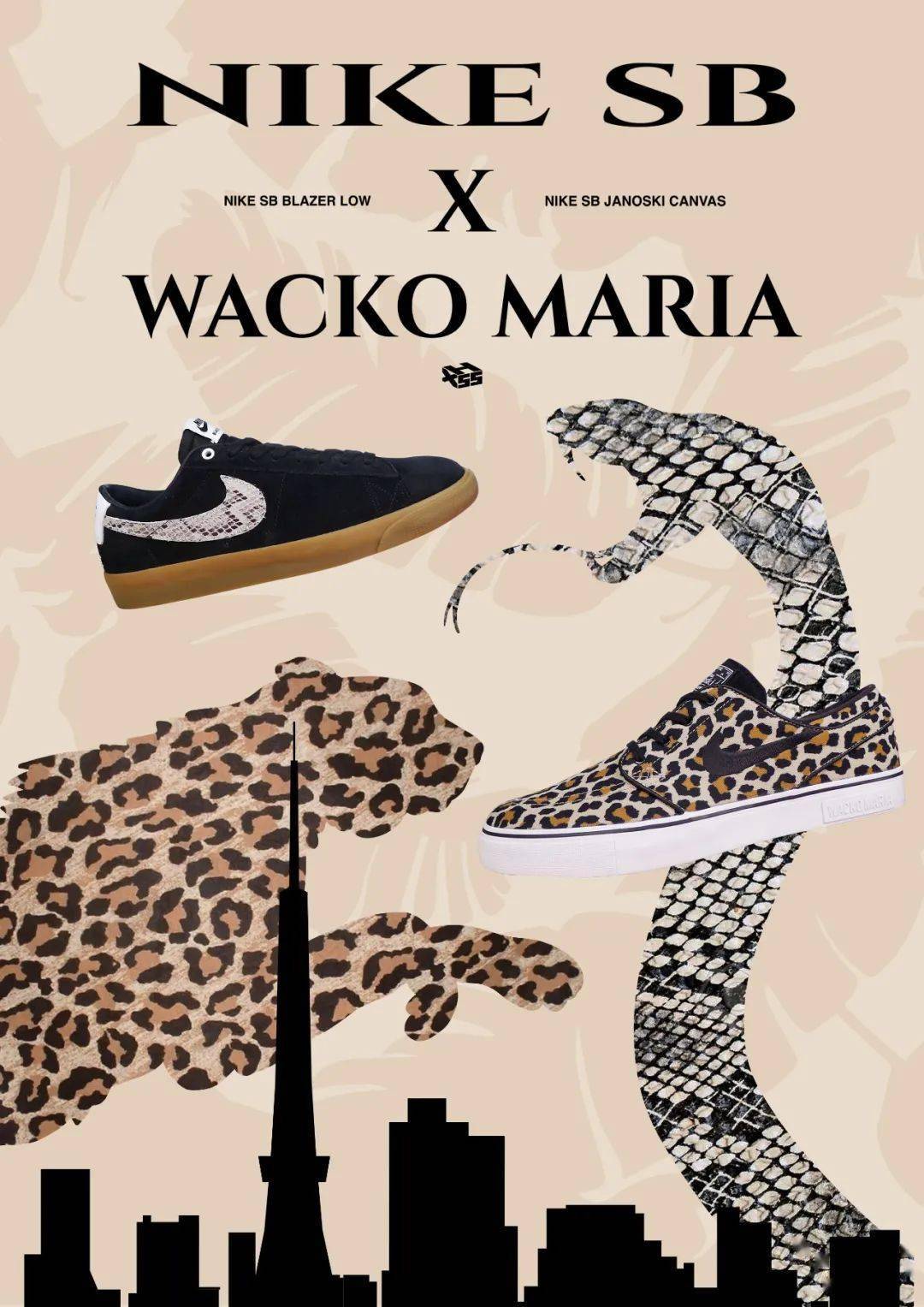 XH55限量发售#【 Nike SB Blazer Low GT x WACKO MARIA 